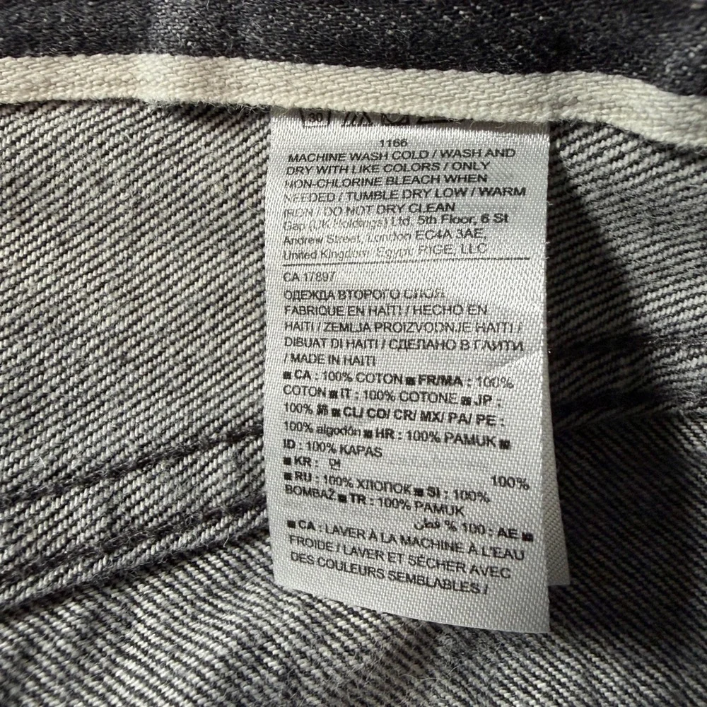 Banana Republic Mens 34x32 Trooper Fit White Oak Cone Selvedge Denim Jeans Black